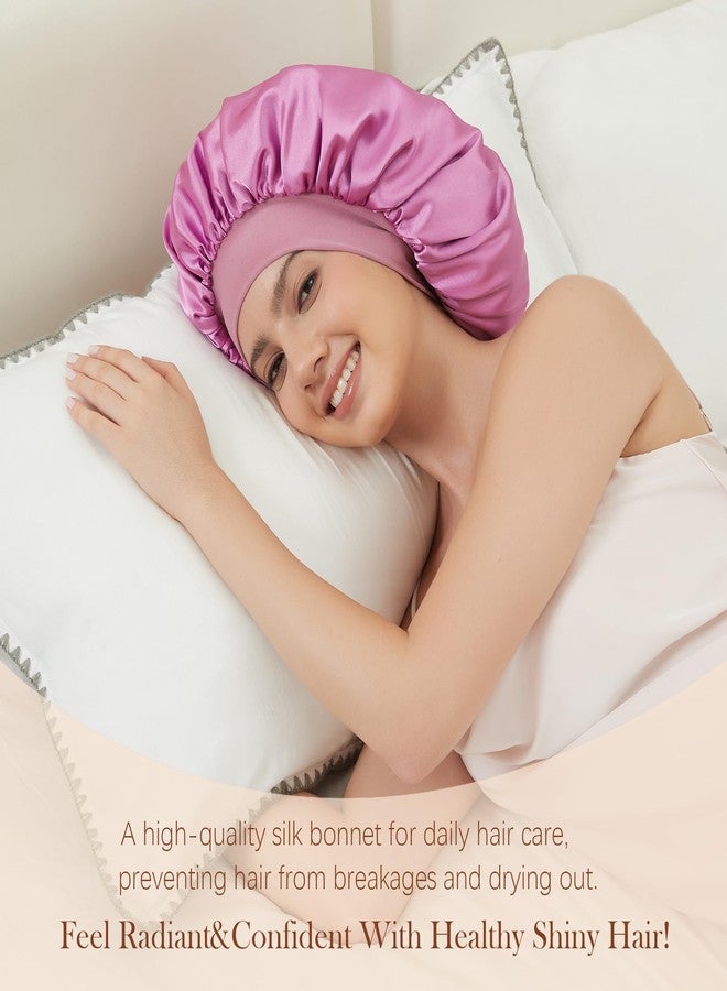 Roybens Silk Bonnet for Sleeping Women, Satin Hair Sleep Bonnets for Curly Hair Braids, Double Layer Large Sleep Cap with Soft Elastic Band - Image 2